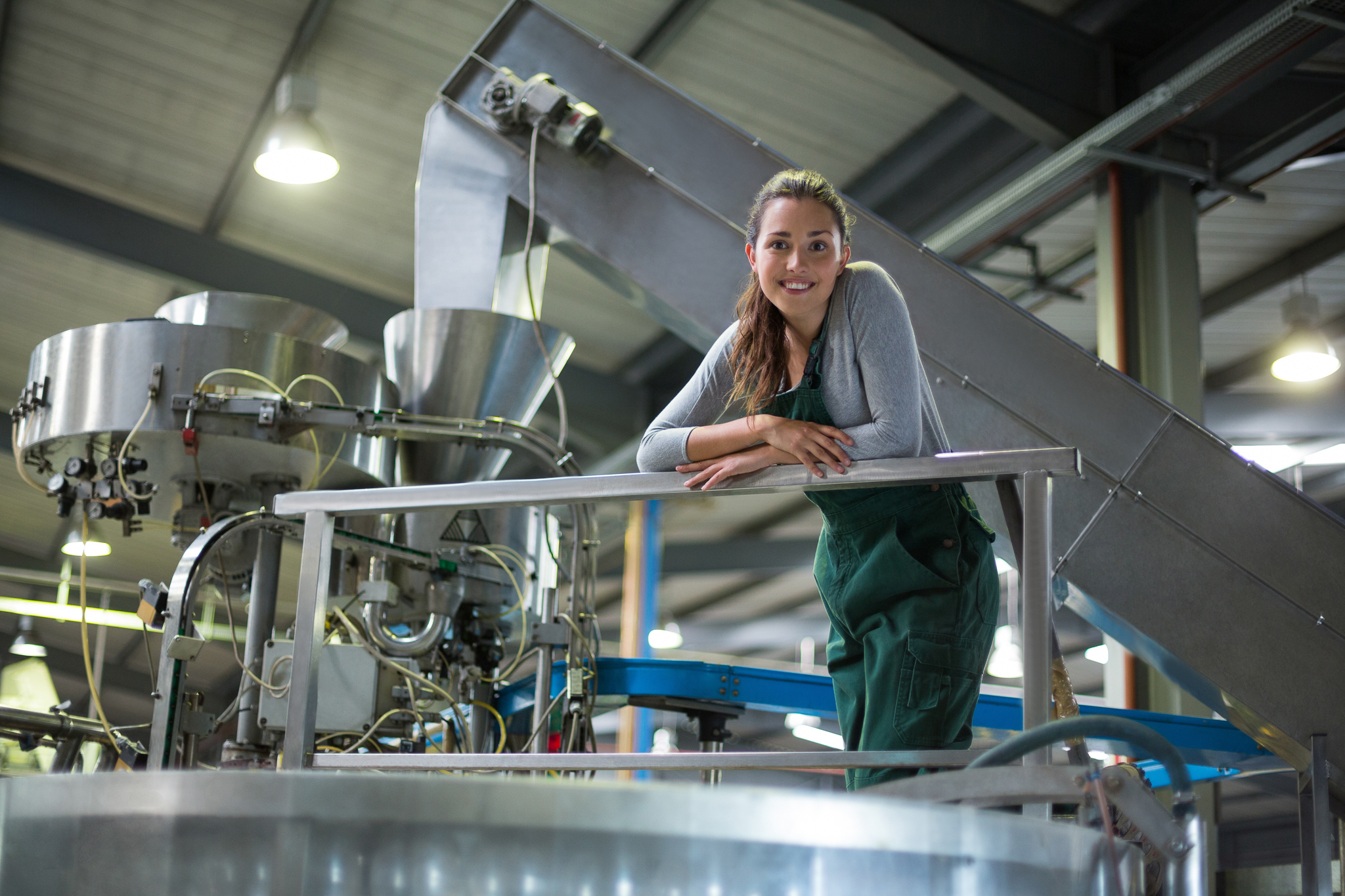 woman in processing plant