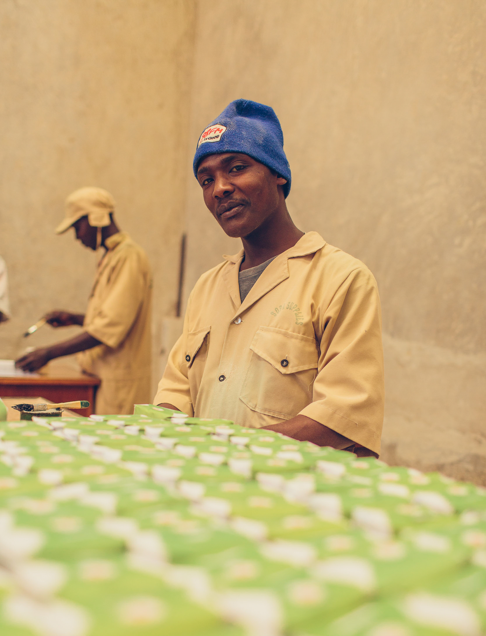 Man packing flour