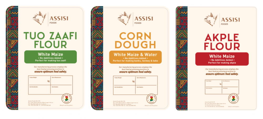 three flour product labels
